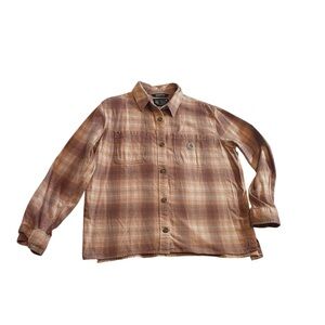 Carhartt Tan Plaid Long Sleeve Shirt~ Size Large ~ casual‎ and outdoor wear